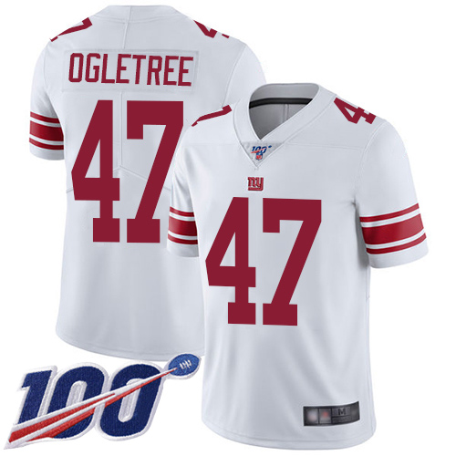 Men New York Giants #47 Alec Ogletree White Vapor Untouchable Limited Player 100th Season Football NFL Jersey